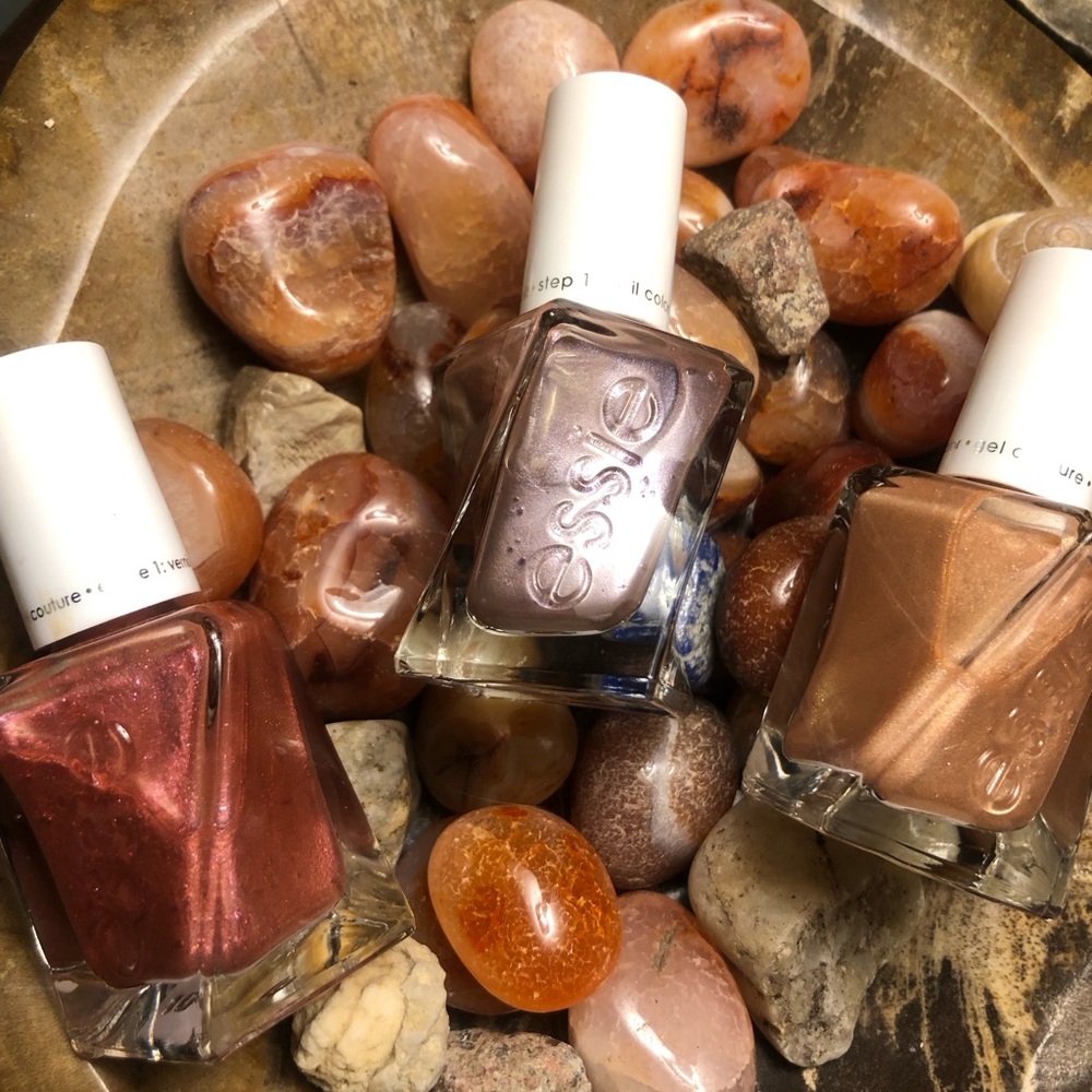 Trio of Essie polish ✨ gorgeous glowing sparkling radiant colors